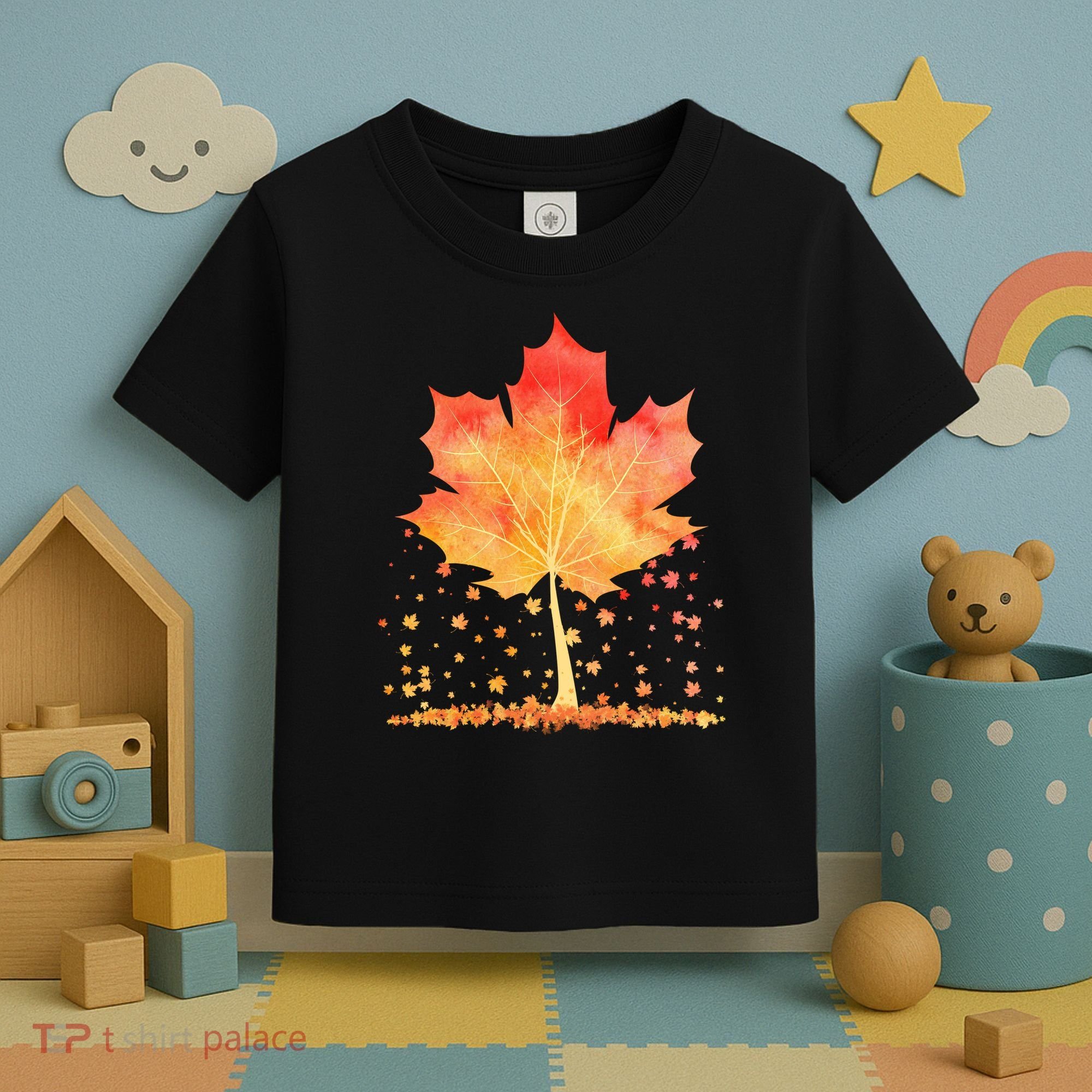 Cute Autumn Maple Leaf Tree Toddler T-Shirt