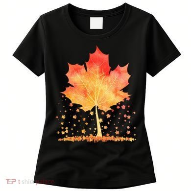 Cute Autumn Maple Leaf Tree Women's T-Shirt