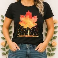 Cute Autumn Maple Leaf Tree Women's T-Shirt thumb 2