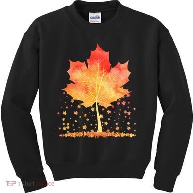 Cute Autumn Maple Leaf Tree Kids Sweatshirt