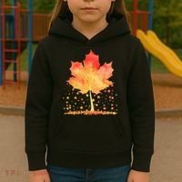 Cute Autumn Maple Leaf Tree Kids Hoodie thumb 3