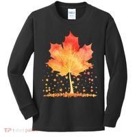 Cute Autumn Maple Leaf Tree Kids Long Sleeve Shirt thumb 0