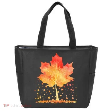 Cute Autumn Maple Leaf Tree Tote Bag