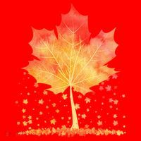Cute Autumn Maple Leaf Tree Santa Hat thumb 1