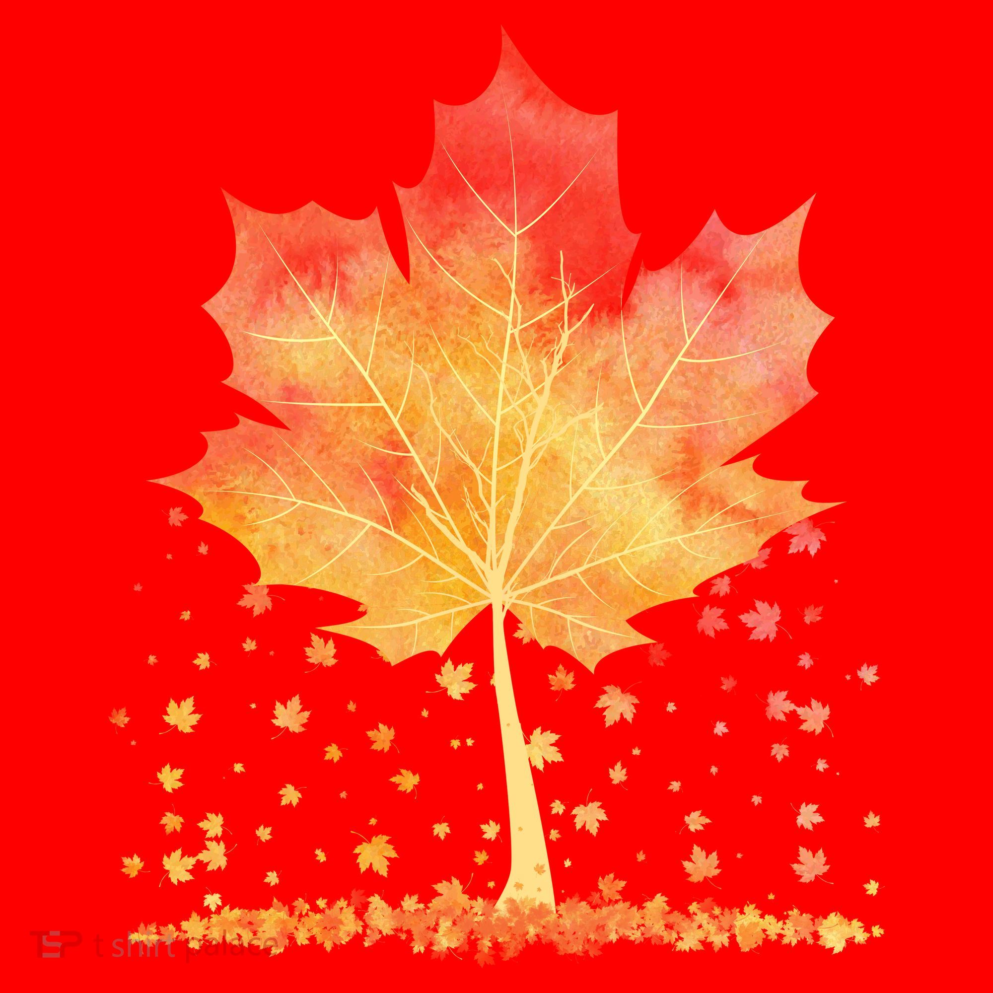 Cute Autumn Maple Leaf Tree Santa Hat