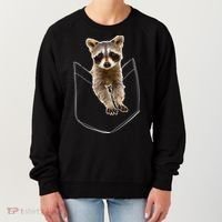 Cute Baby Raccoon In A Pocket Women's Sweatshirt thumb 0