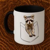 Cute Baby Raccoon In A Pocket Coffee Mug thumb 2