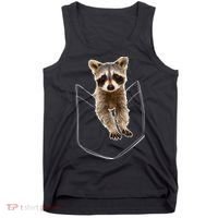 Cute Baby Raccoon In A Pocket Tank Top thumb 0