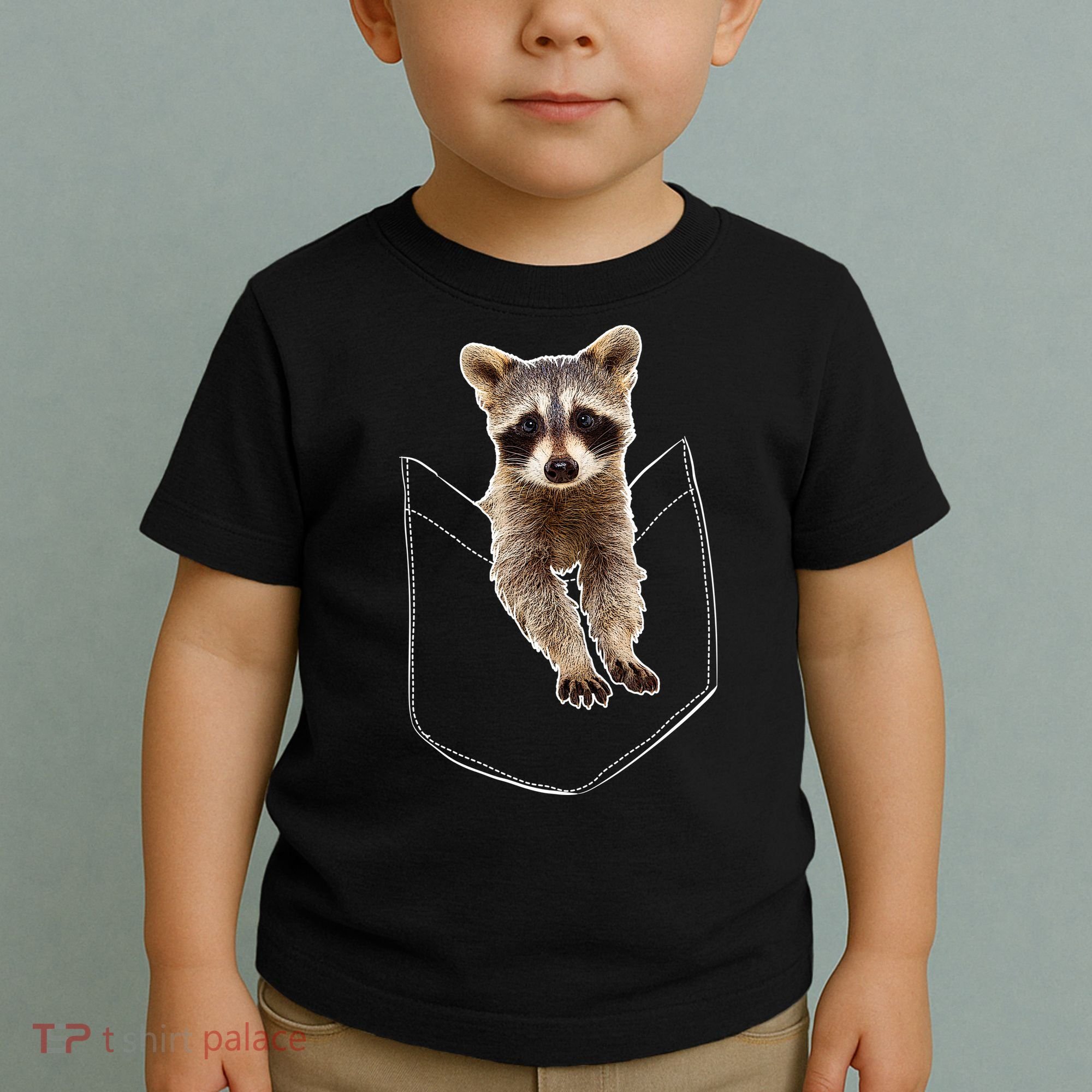 Cute Baby Raccoon In A Pocket Toddler T-Shirt