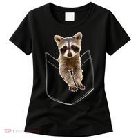 Cute Baby Raccoon In A Pocket Women's T-Shirt thumb 0