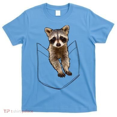 Cute Baby Raccoon In A Pocket T-Shirt