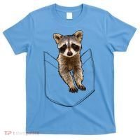 Cute Baby Raccoon In A Pocket T-Shirt thumb 0