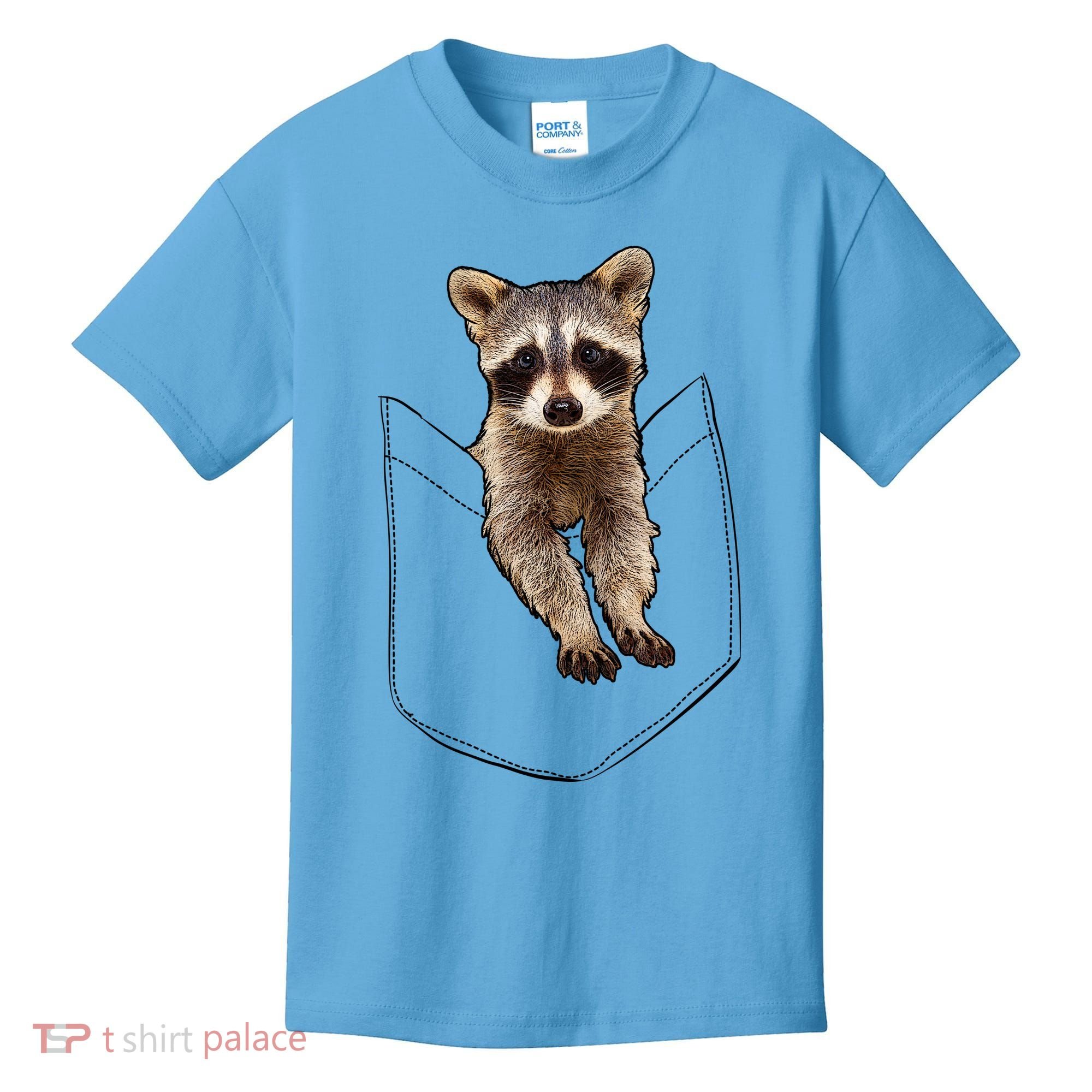 Cute Baby Raccoon In A Pocket Kids T-Shirt