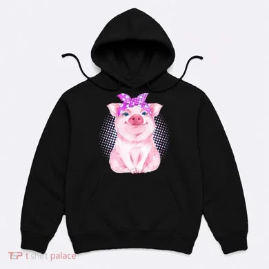 Cute Bandanna Pig Hoodie