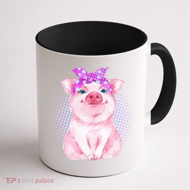 Cute Bandanna Pig Coffee Mug back