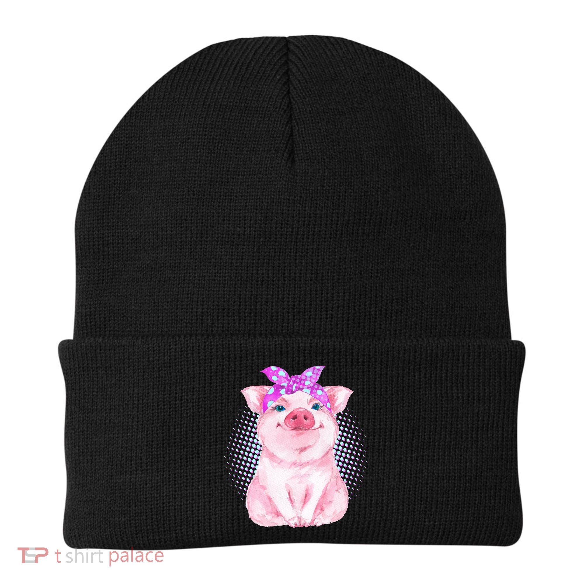 Cute Bandanna Pig Beanie