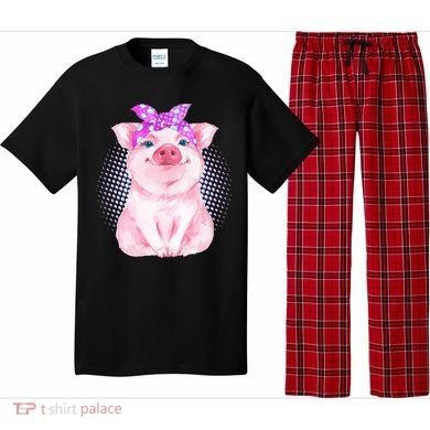 Cute Bandanna Pig Pajama Set