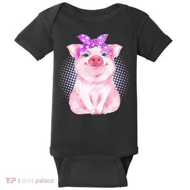 Cute Bandanna Pig Baby Bodysuit