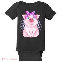 Cute Bandanna Pig Baby Bodysuit thumb 0