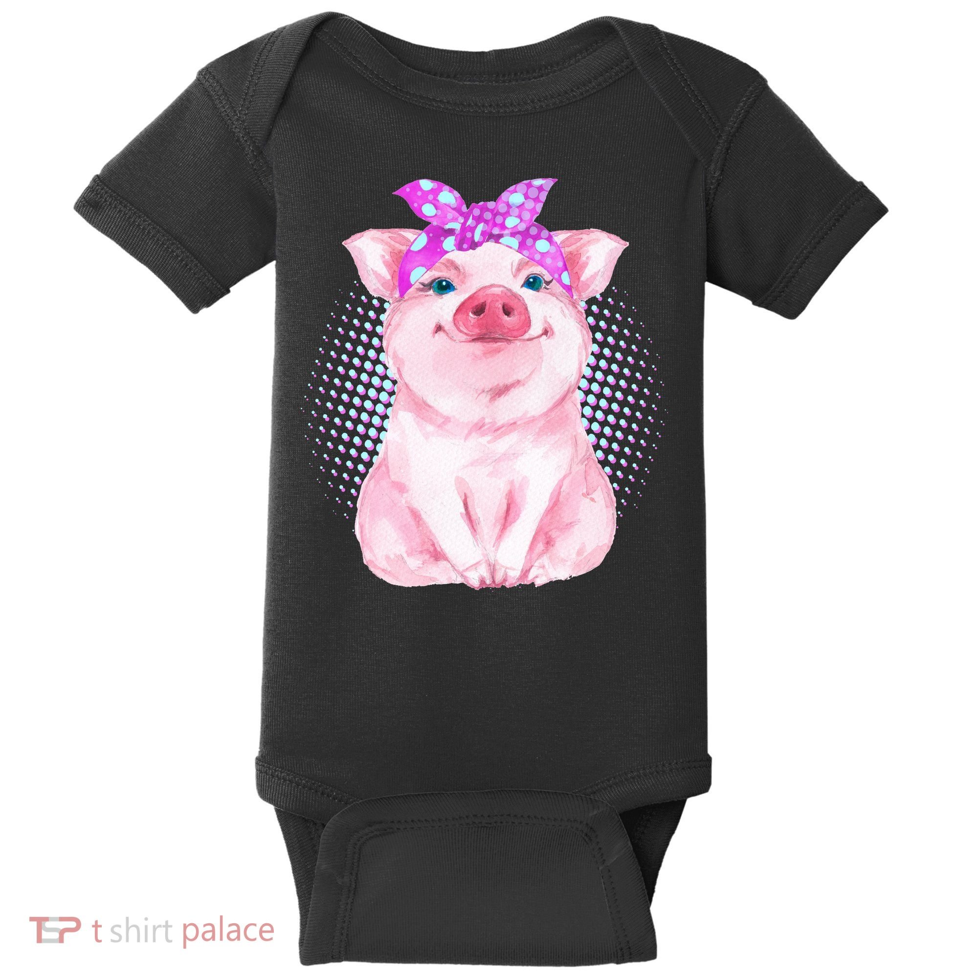 Cute Bandanna Pig Baby Bodysuit