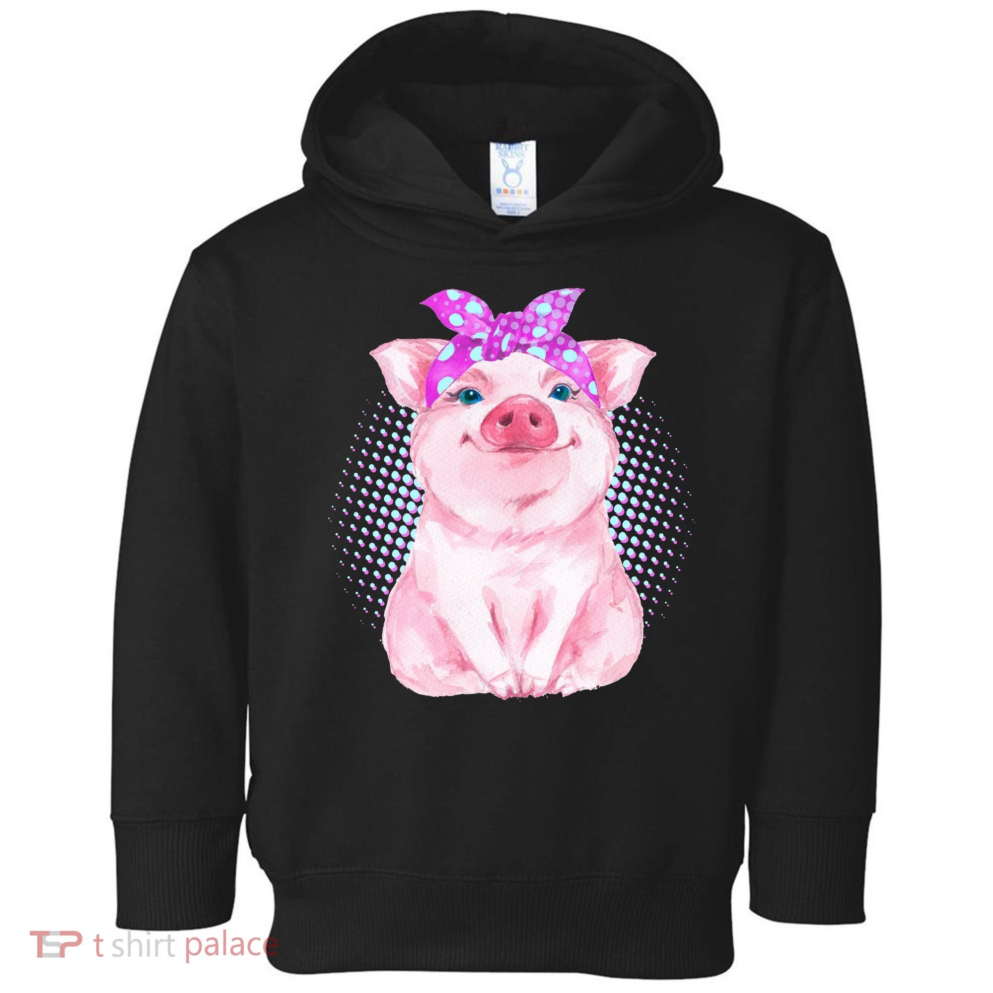 Cute Bandanna Pig Toddler Hoodie