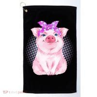 Cute Bandanna Pig Golf Towel thumb 0