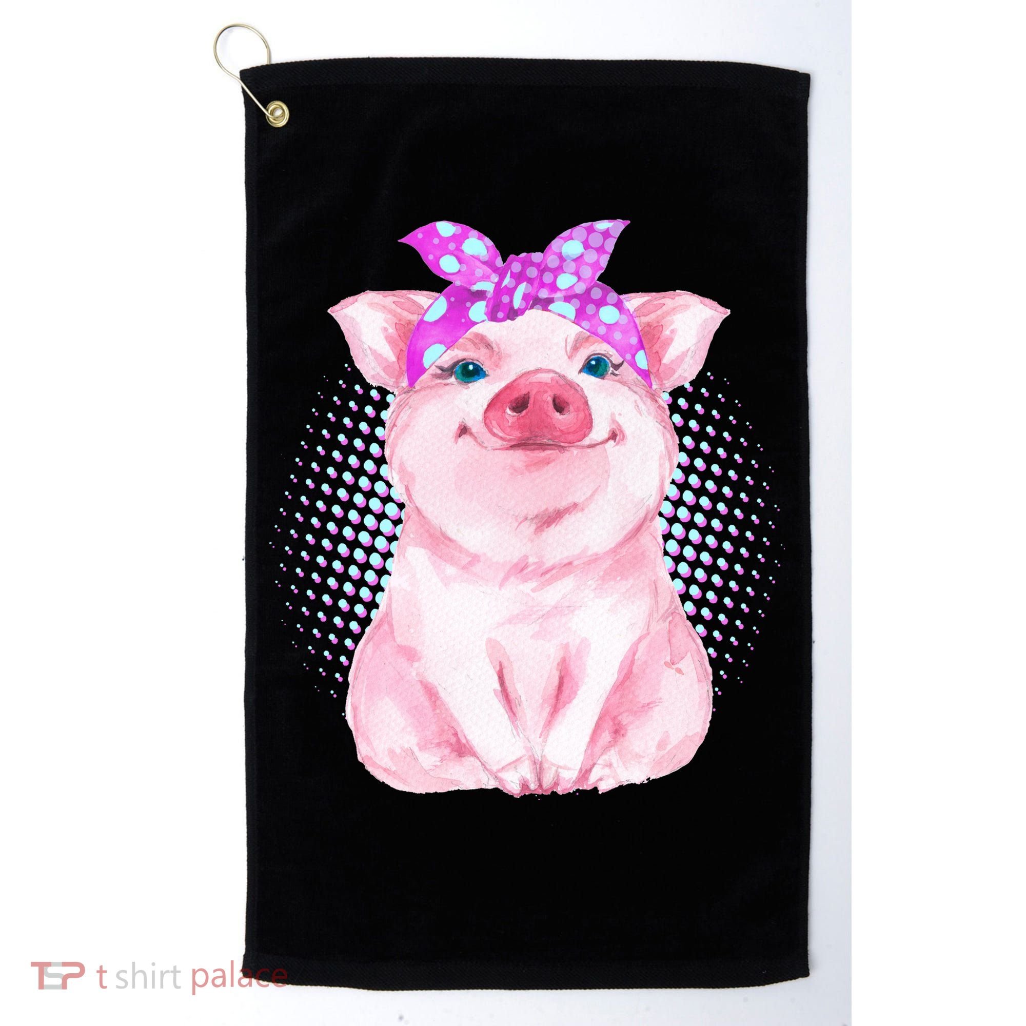 Cute Bandanna Pig Golf Towel