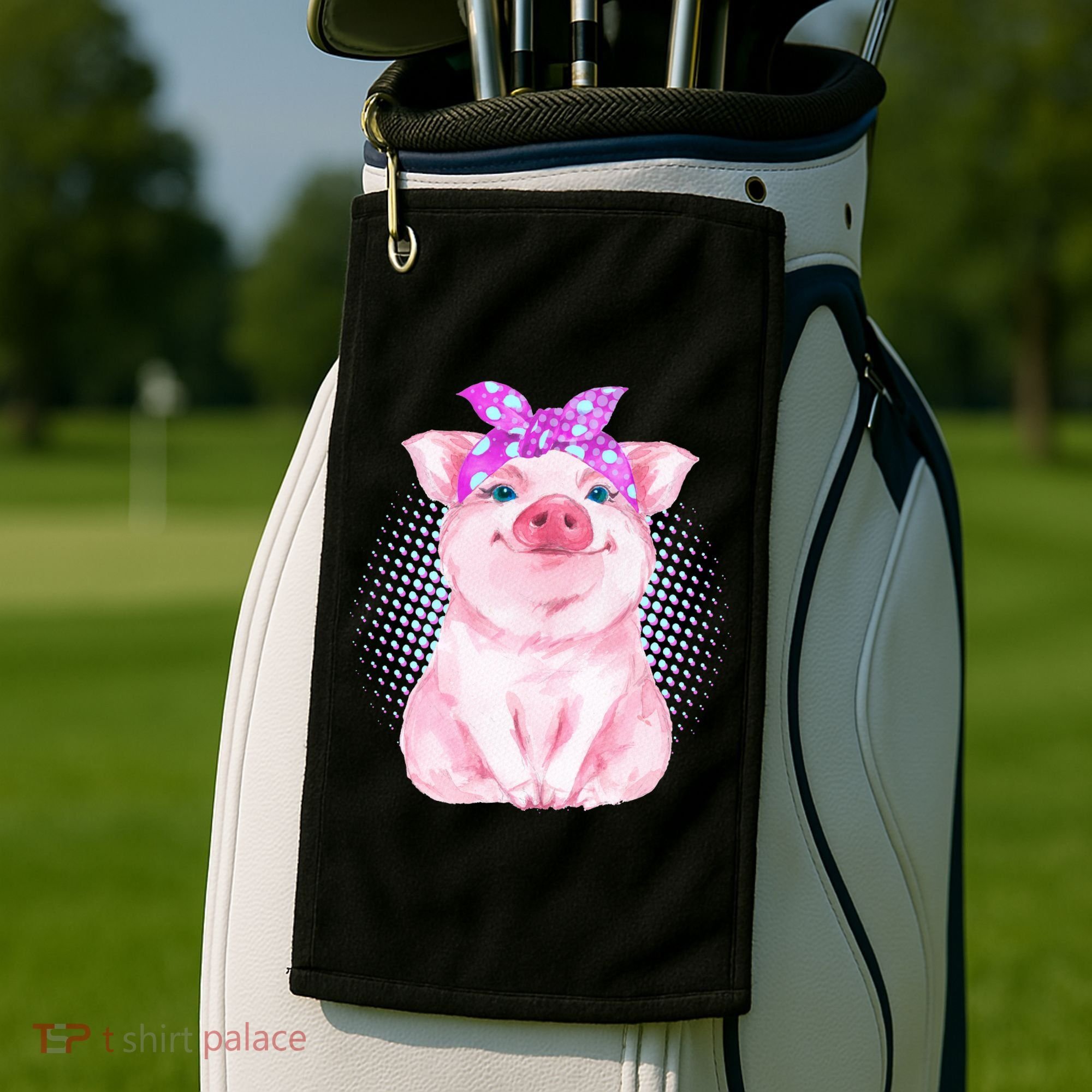 Cute Bandanna Pig Golf Towel
