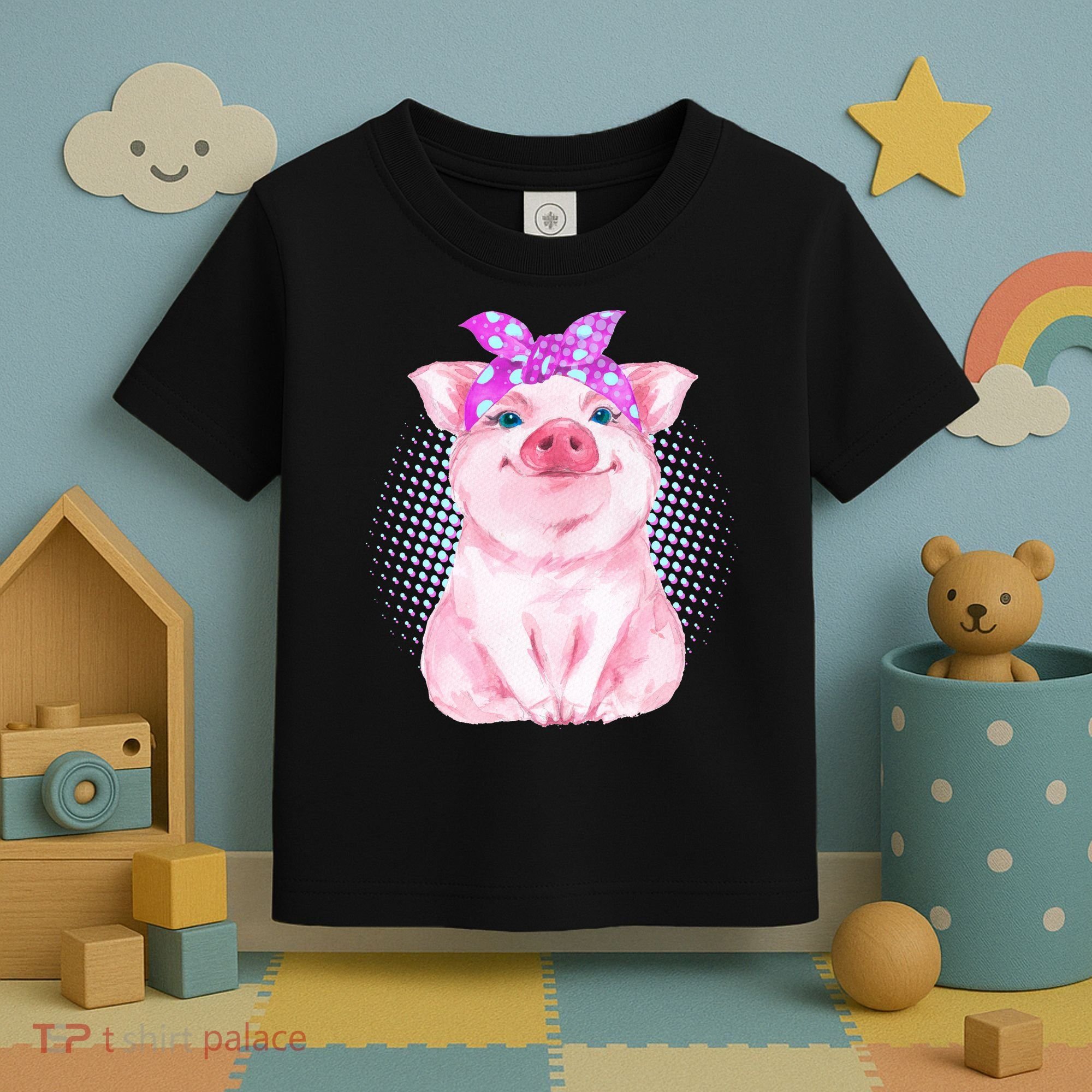 Cute Bandanna Pig Toddler T-Shirt