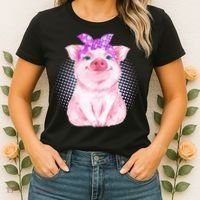 Cute Bandanna Pig Women's T-Shirt thumb 2