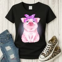 Cute Bandanna Pig Women's T-Shirt thumb 3