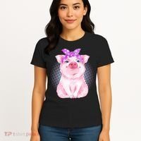 Cute Bandanna Pig Women's T-Shirt thumb 4
