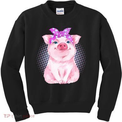 Cute Bandanna Pig Kids Sweatshirt