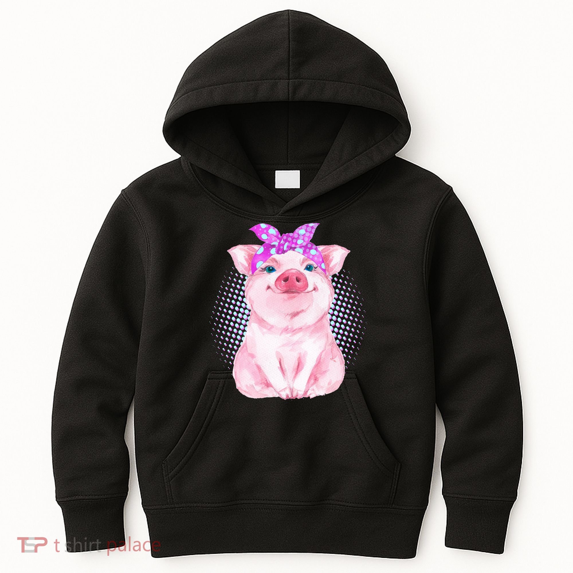 Cute Bandanna Pig Kids Hoodie