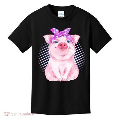 Cute Bandanna Pig Kids T-Shirt