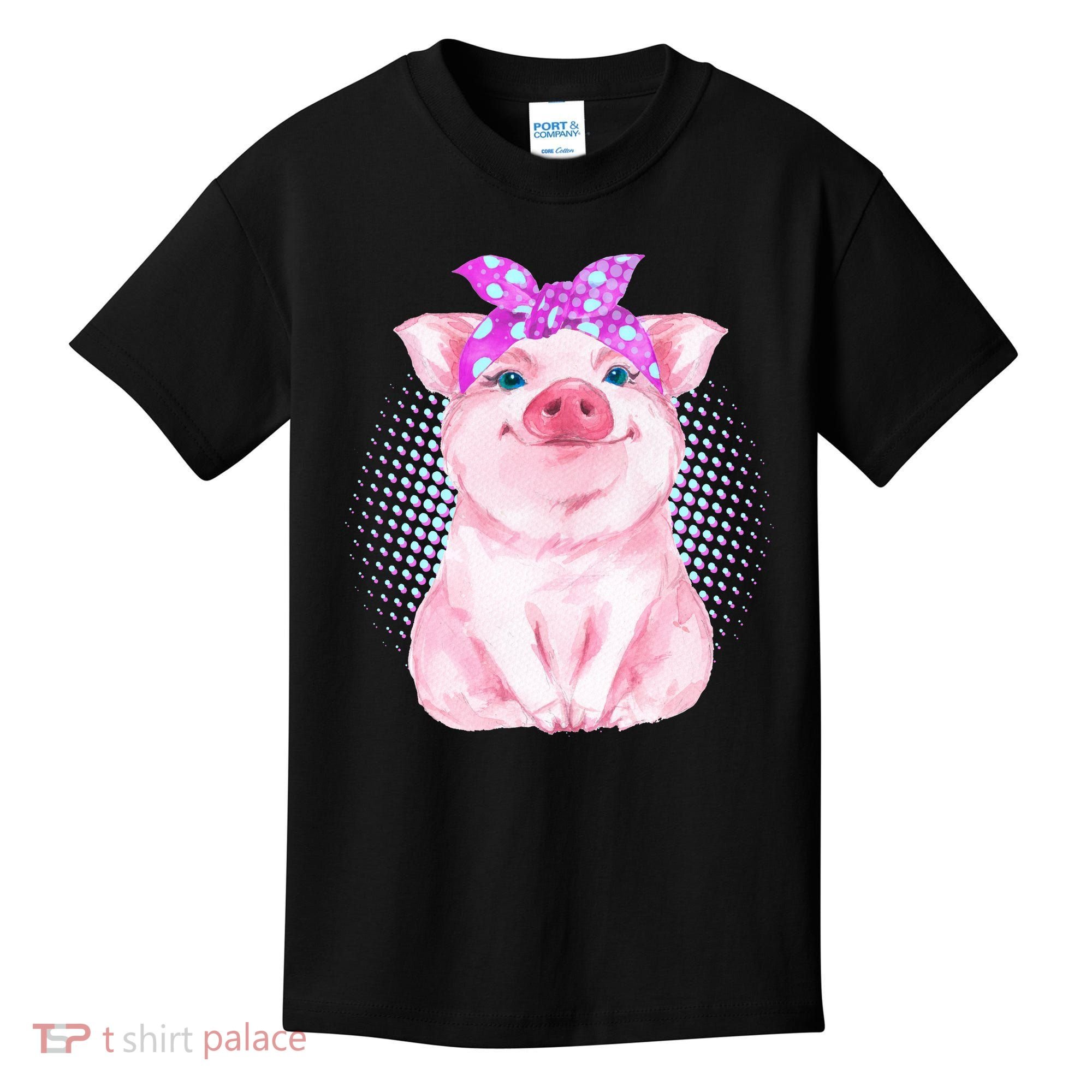 Cute Bandanna Pig Kids T-Shirt