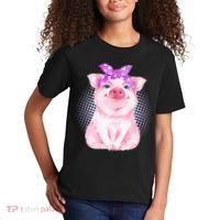 Cute Bandanna Pig Kids T-Shirt thumb 2