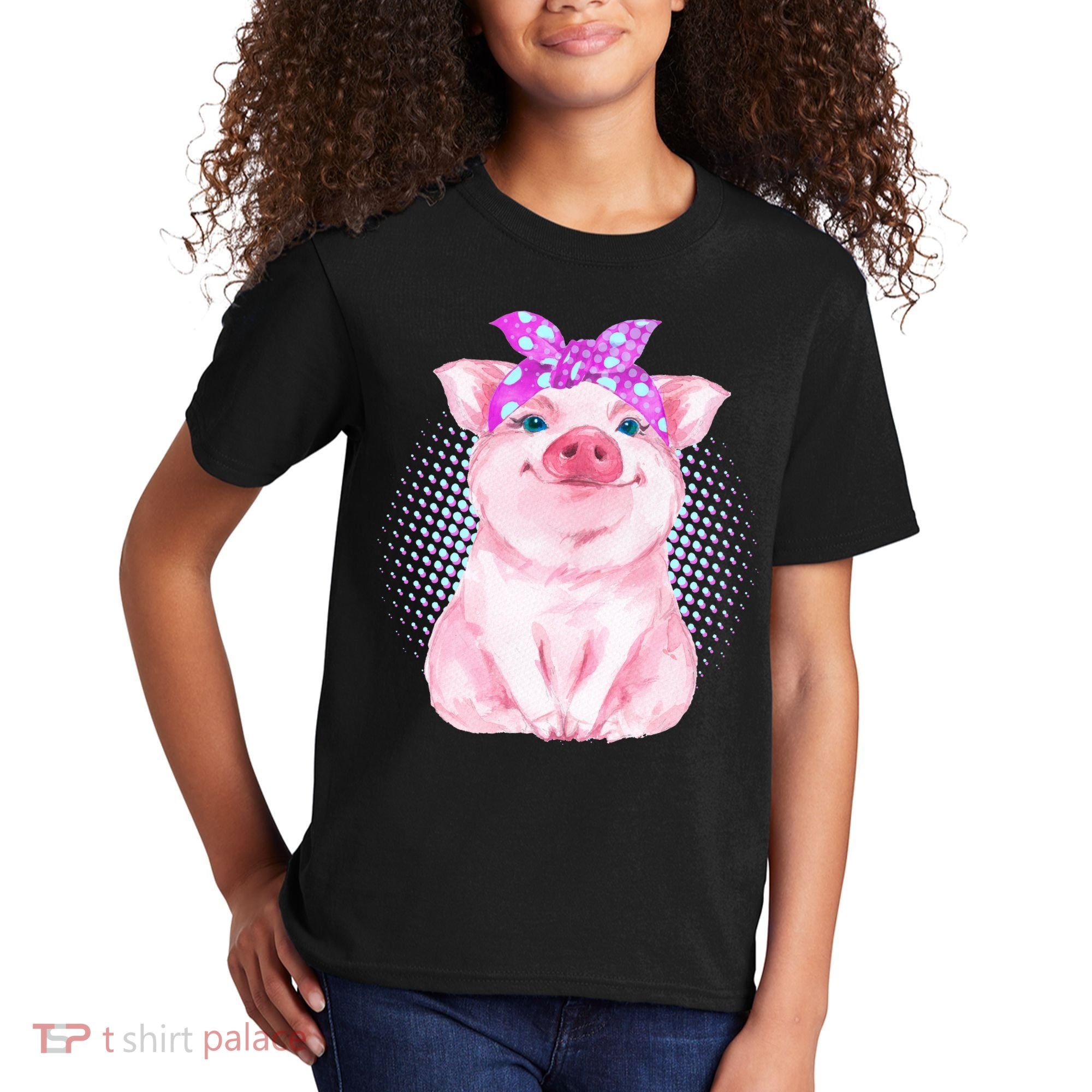 Cute Bandanna Pig Kids T-Shirt