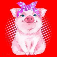 Cute Bandanna Pig Santa Hat thumb 1