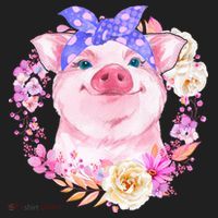 Cute Bandanna Pig Floral Women's Sweatshirt thumb 2