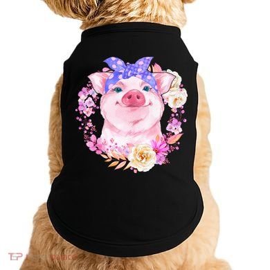 Cute Bandanna Pig Floral Doggie Tank