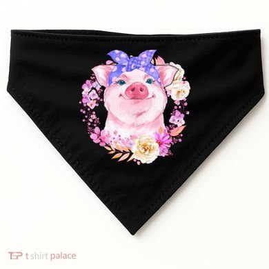Cute Bandanna Pig Floral USA-Made Doggie Bandana
