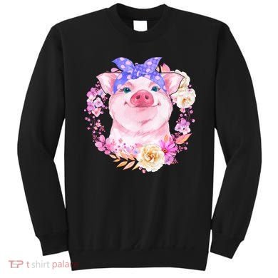 Cute Bandanna Pig Floral Sweatshirt