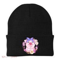 Cute Bandanna Pig Floral Beanie thumb 0