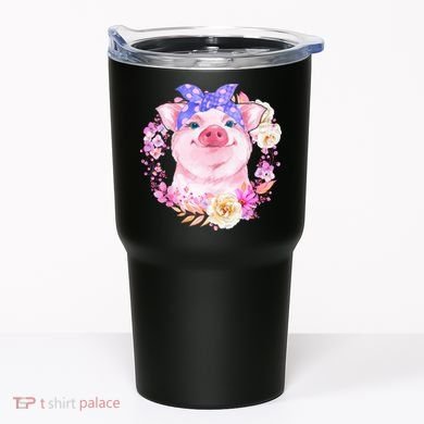 Cute Bandanna Pig Floral Tumbler