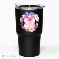 Cute Bandanna Pig Floral Tumbler thumb 0
