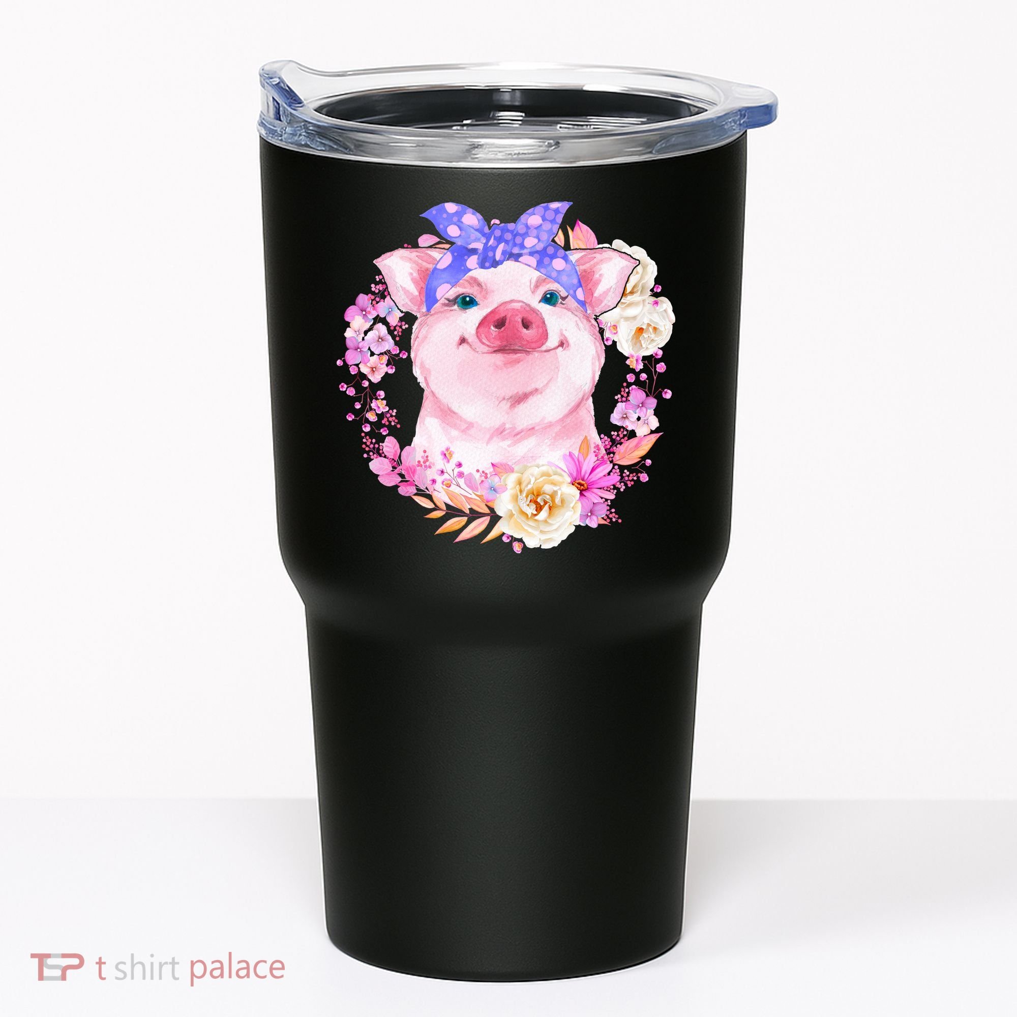 Cute Bandanna Pig Floral Tumbler