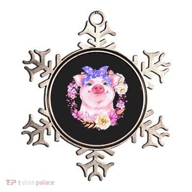 Cute Bandanna Pig Floral Ornament