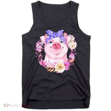 Cute Bandanna Pig Floral Tank Top