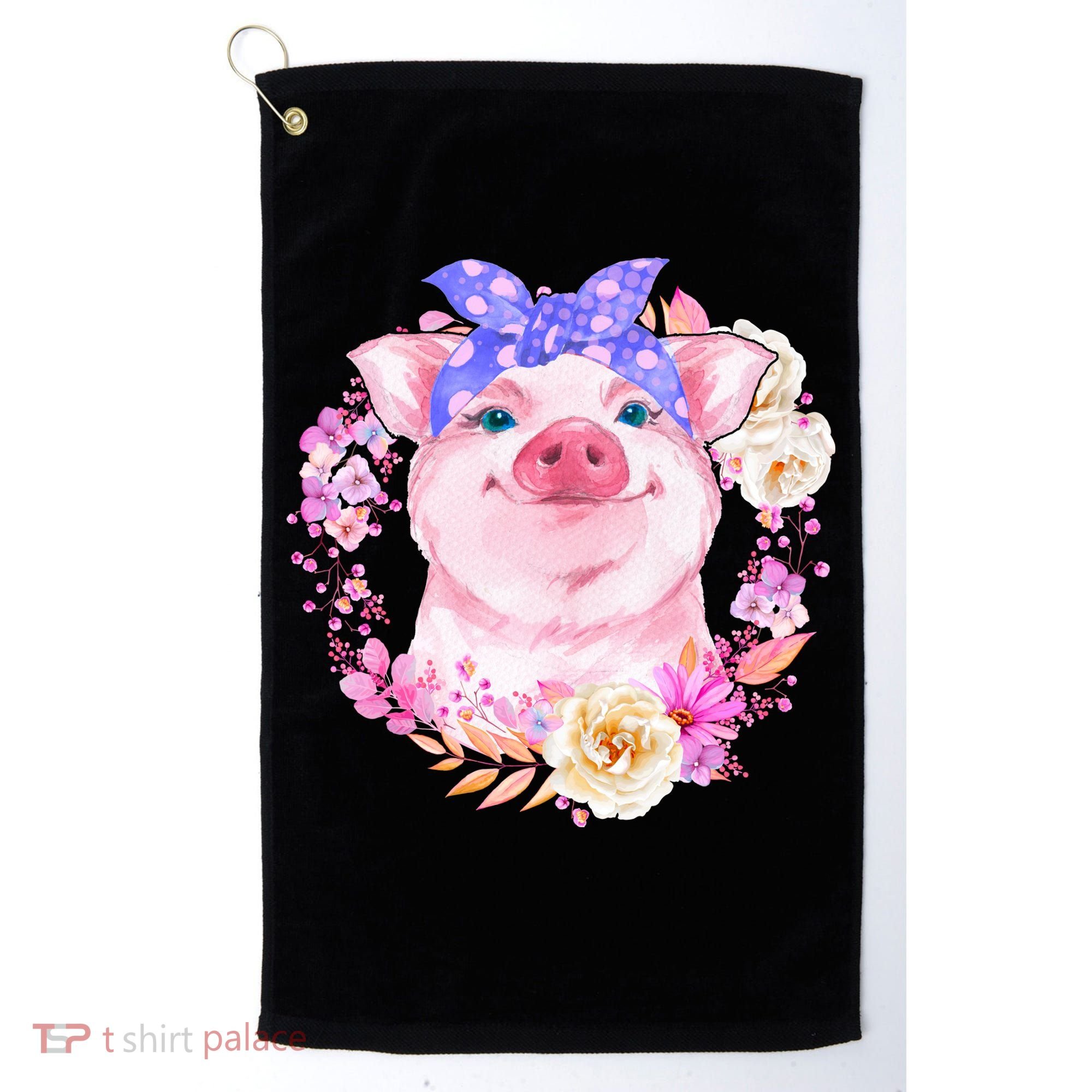 Cute Bandanna Pig Floral Golf Towel